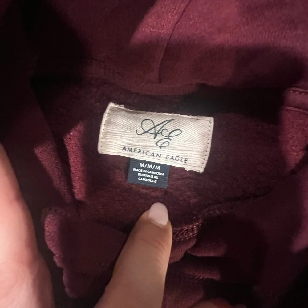 American Eagle Outfitters Maroon Hoodie - Picture 2 of 2